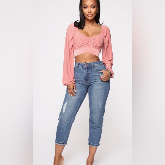 Brand New Fashion Nova Nicki Boyfriend Jeans - Medium Blue Wash - Picture 1 of 4